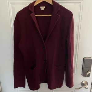 J Crew Factory burgundy sweater blazer size medium